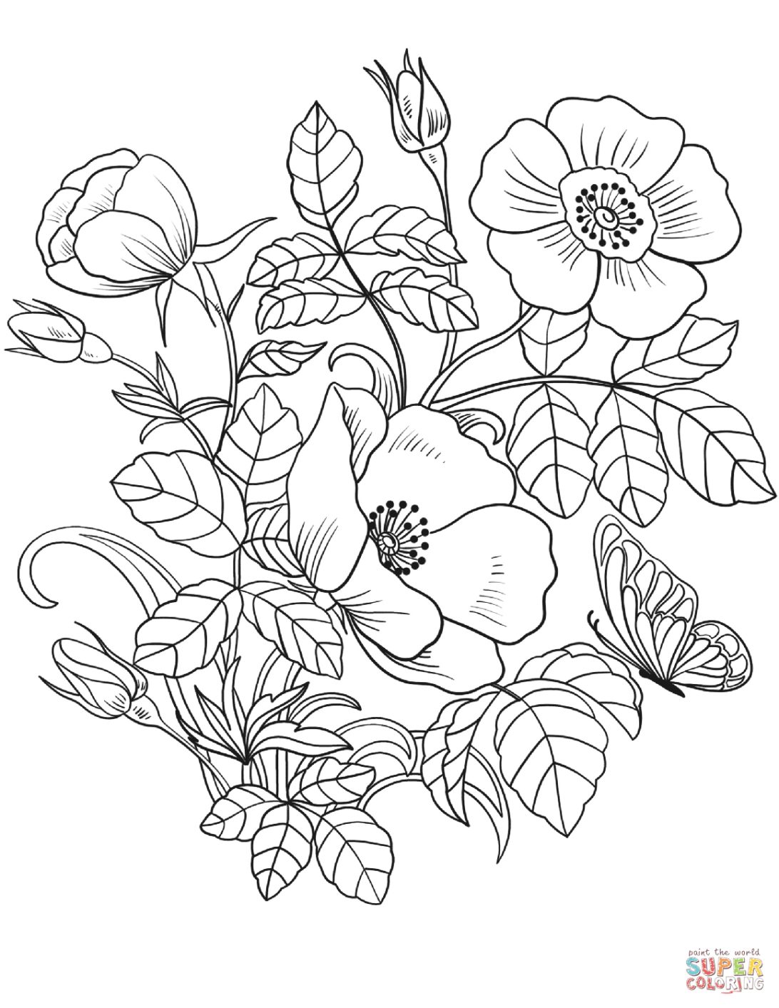 Spring Flowers Coloring Page Free Printable Pages Vase Hibiscus Floral  Hearts And Flower Mandala Easy Rose Book — oguchionyewu