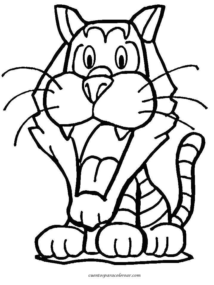 Printable Tiger Big Mouth coloring page for both aldults and kids.