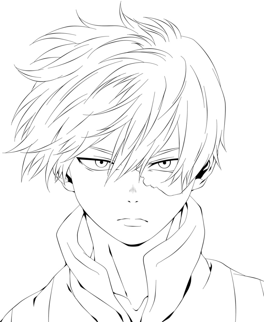 Printable Todoroki Shouto Coloring Pages - Anime Coloring Pages