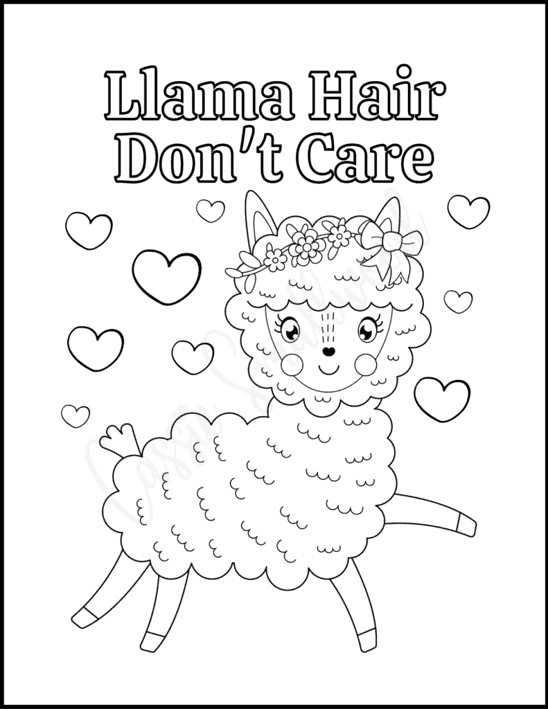 7 Insanely Cute Llama Coloring Pages - Cassie Smallwood