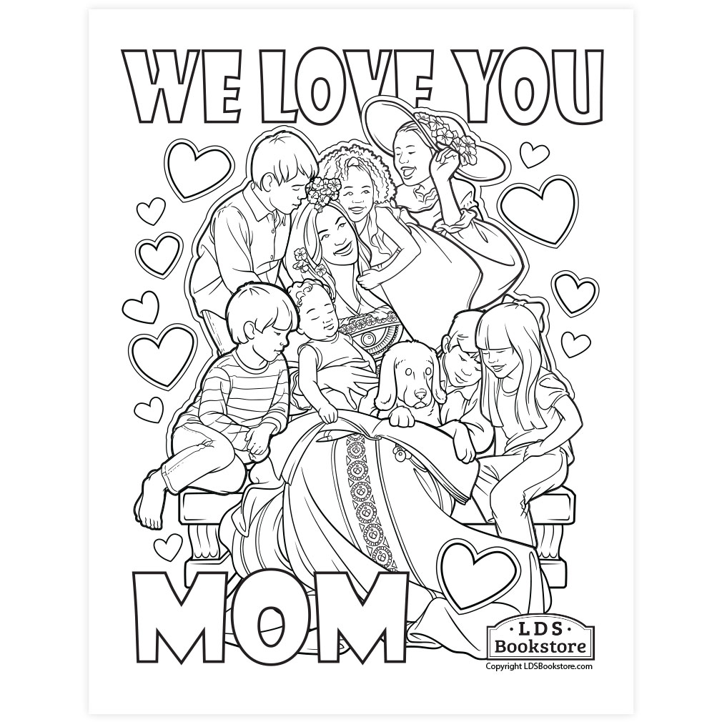 We Love You Mom Coloring Page - Printable