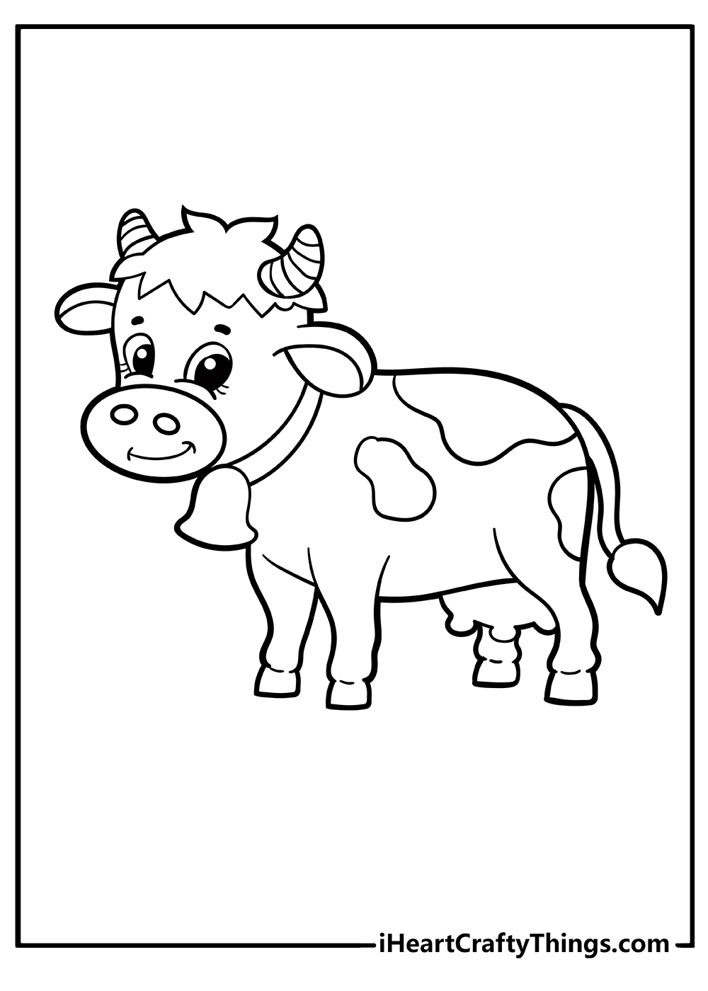Printable Cow Coloring Page (Updated 2023) - Coloring Home