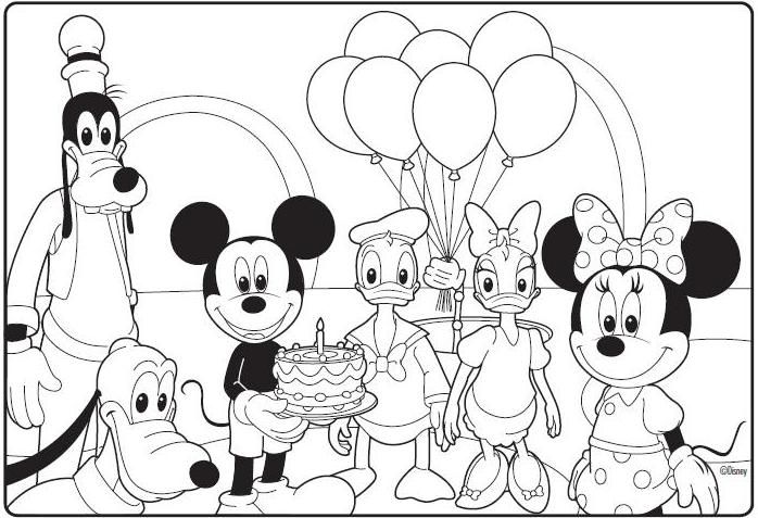 Mickey Mouse Clubhouse Birthday Coloring Page | Mickey mouse coloring pages,  Birthday coloring pages, Mickey coloring pages