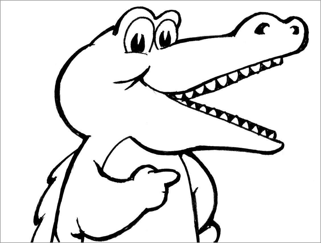 Alligator Face Coloring Page - ColoringBay