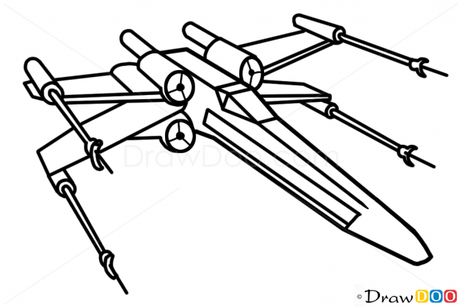 How to Draw X-Wing, Star Wars, Spaceships | Star wars drawings ...