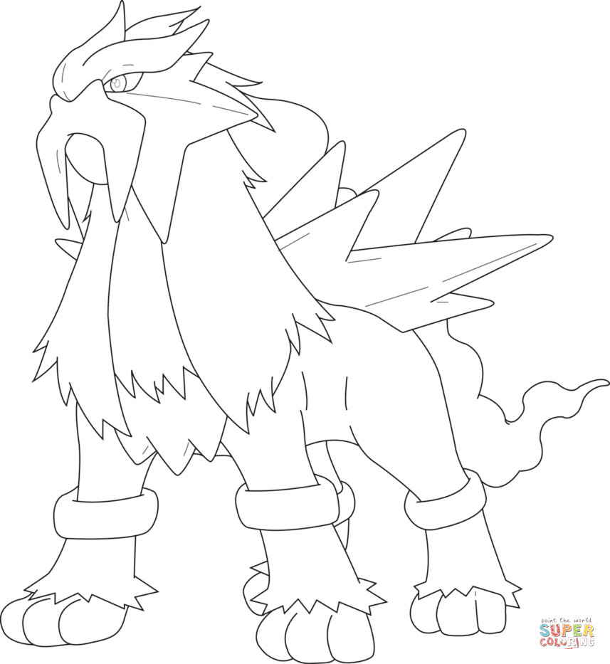 Entei Pokemon coloring page | Free Printable Coloring Pages