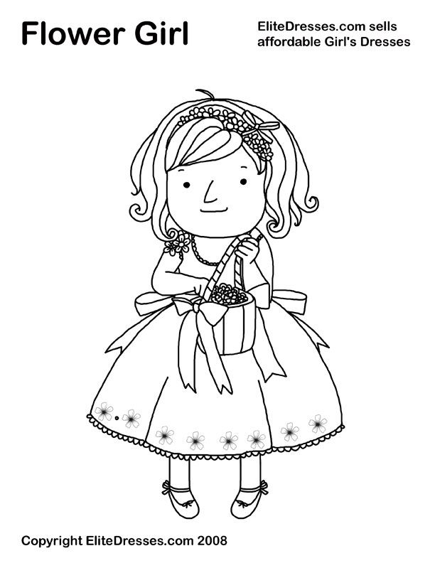 Free Printable Flower Girl Coloring Pages