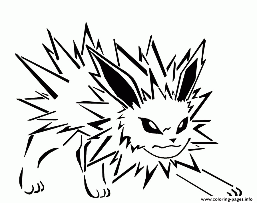 Jolteon Eevee Evolutions Coloring Pages Printable