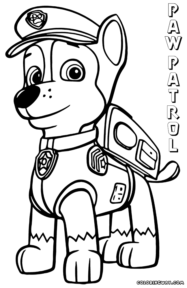 Paw Patrol Chase Coloring Page Coloring Home