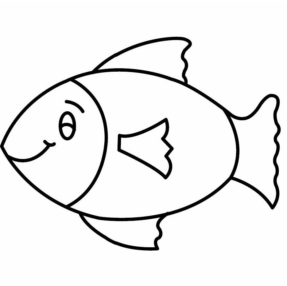 Fish Template Printable Free / Simple Fish Coloring Pages
