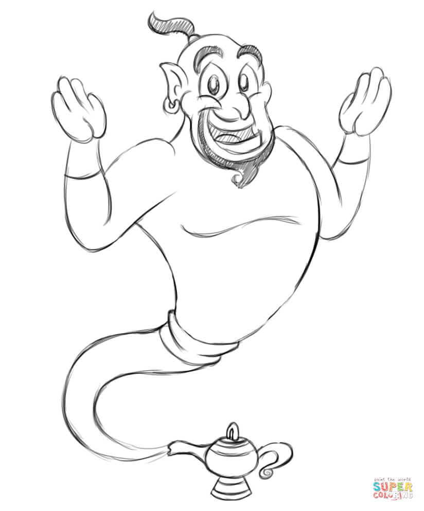 Genie coloring page | Free Printable Coloring Pages