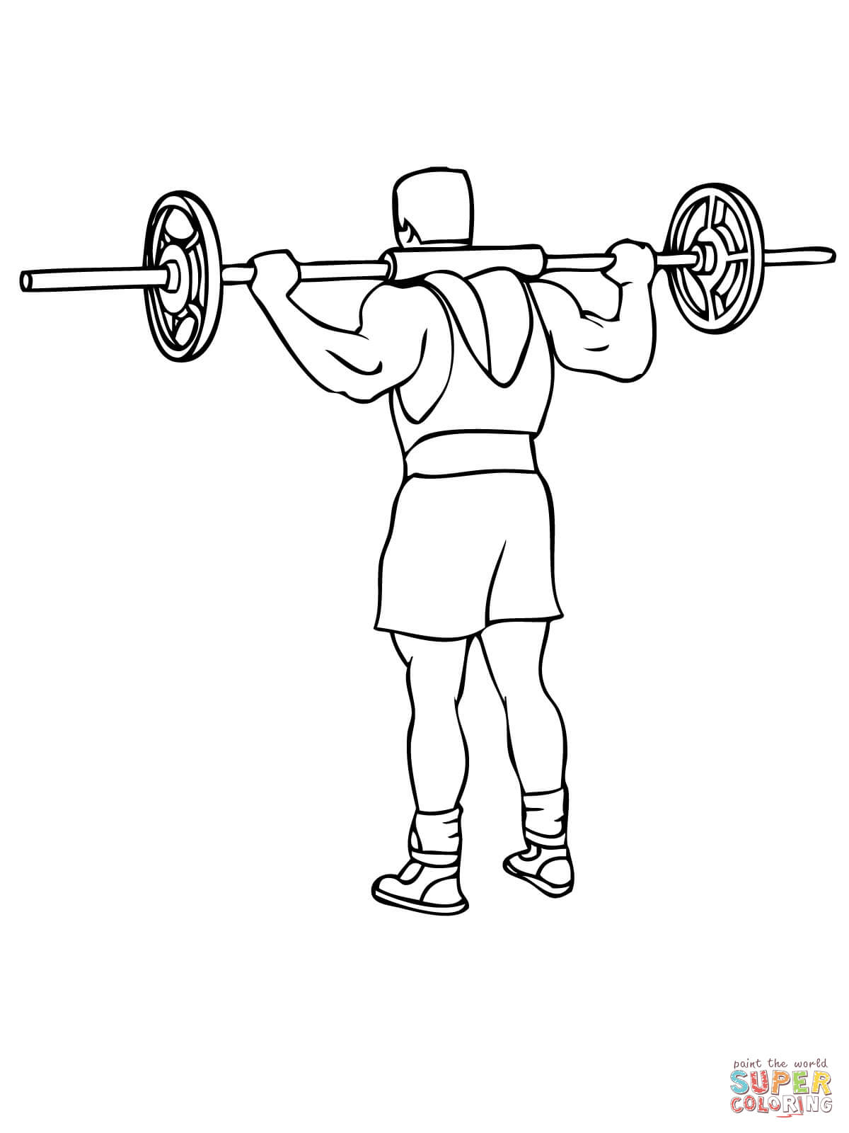 Best Coloring : Barbell Good Morning Exercise Page Pages ...