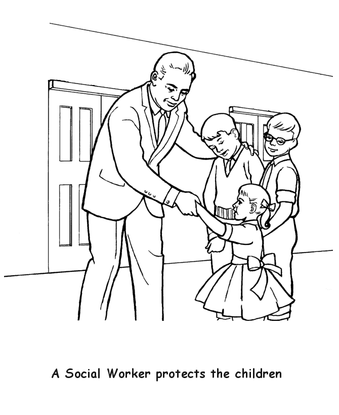USA-Printables: Labor Day Coloring Pages - social worker - Labor 