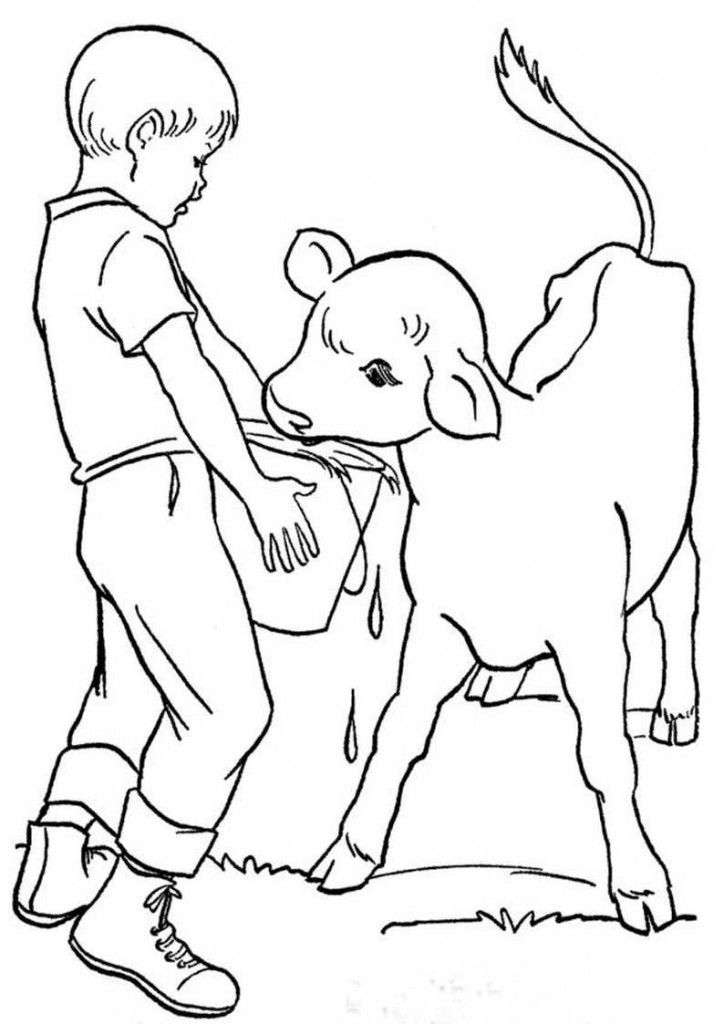 Animals: Amazing Cow Coloring Pages Animal Farm Cattle Calf Sheet 