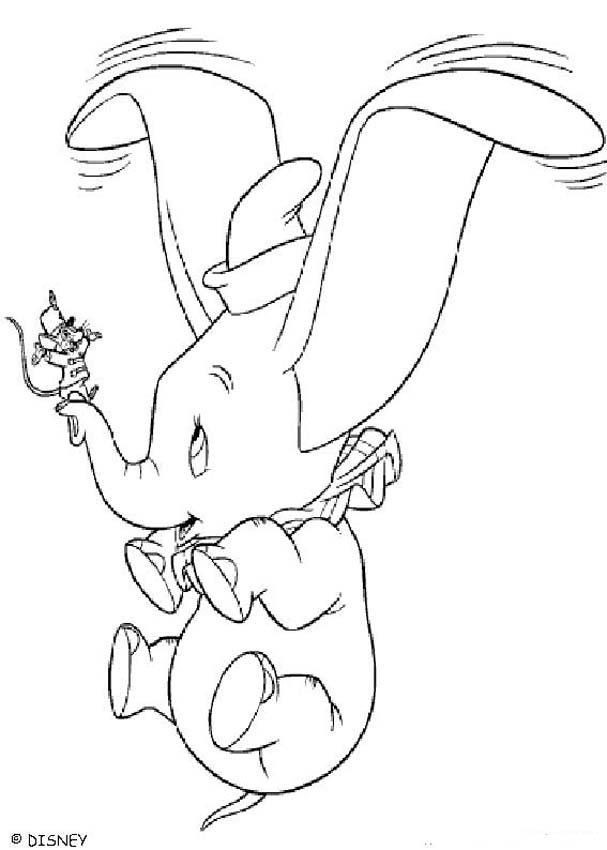 Páginas para colorir o DUMBO - O Dumbo pode voar!