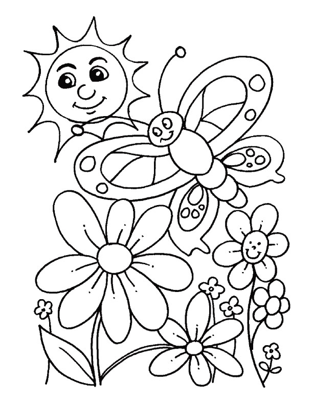 Beautiful spring day coloring page | Download Free Beautiful 