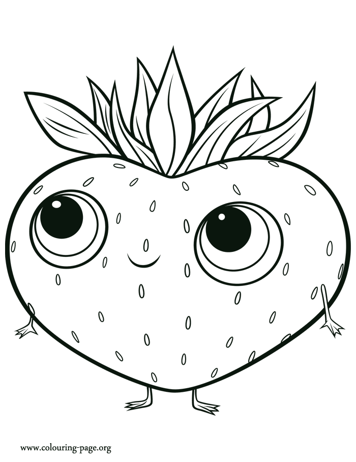 Cute StrawBerry Coloring Page For Kids. Great Coloring Page - Coloring Home