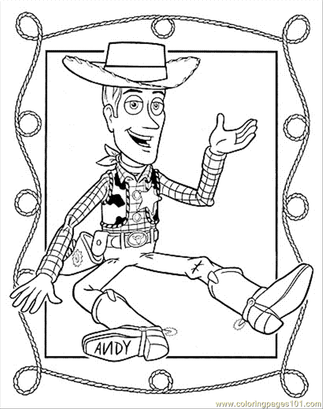 Coloring Pages Sheriff Woody (Cartoons > Toy Story) - free 