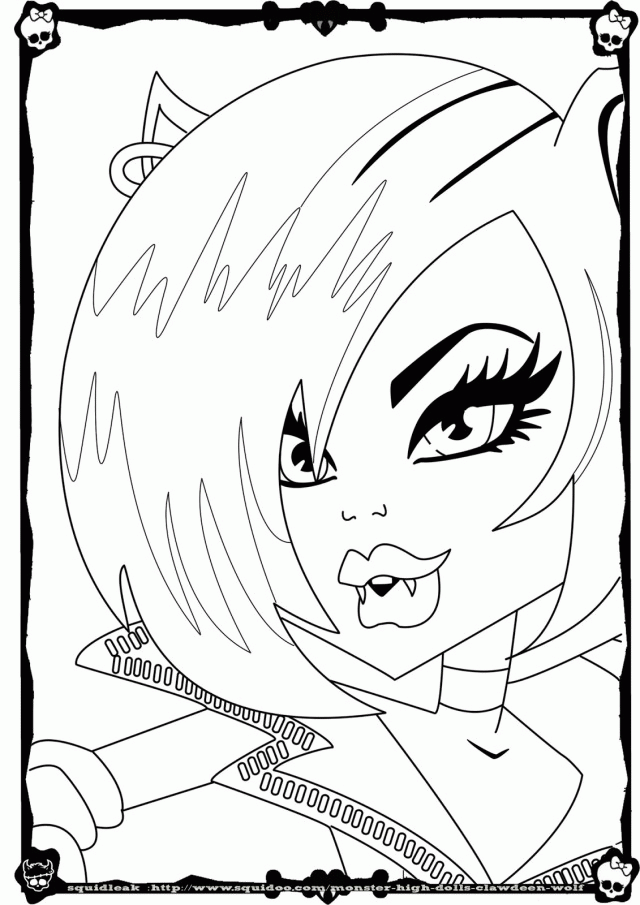 Pages Clawdeen Wolf Monster High Coloring Page For Kids Id 91532 