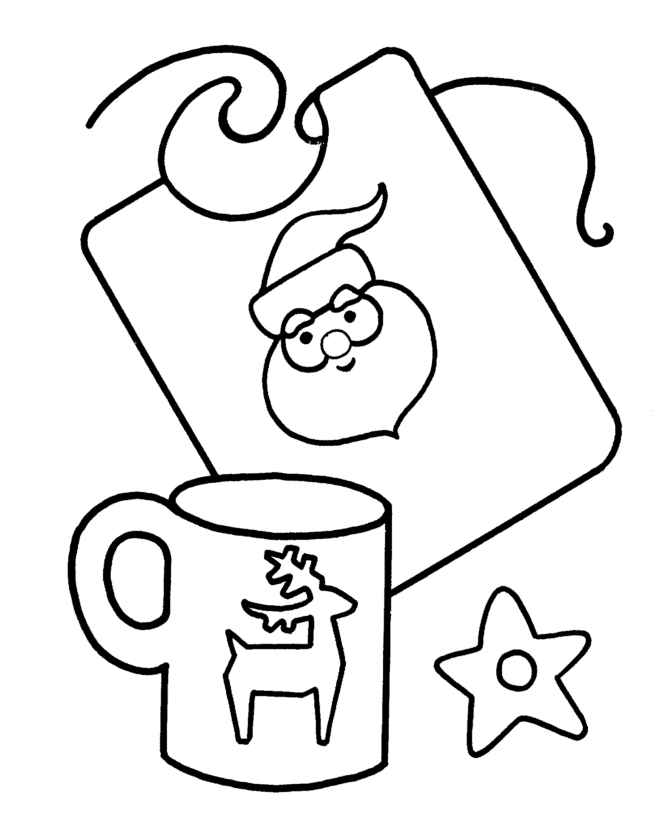 Learning Years: Christmas Coloring Pages - Christmas Cup and Bib 