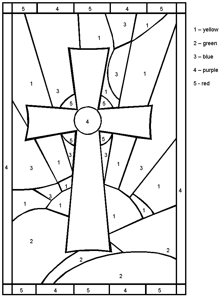 Cross coloring page, christian coloring picturing