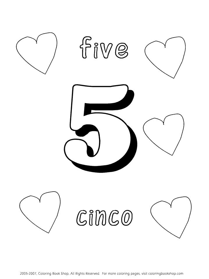 Spanish Numbers Colouring Pages