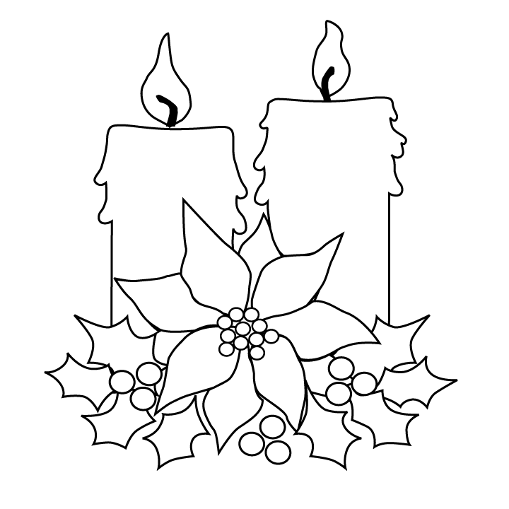 Christmas Candles Picture - Christmas Candles Coloring Page