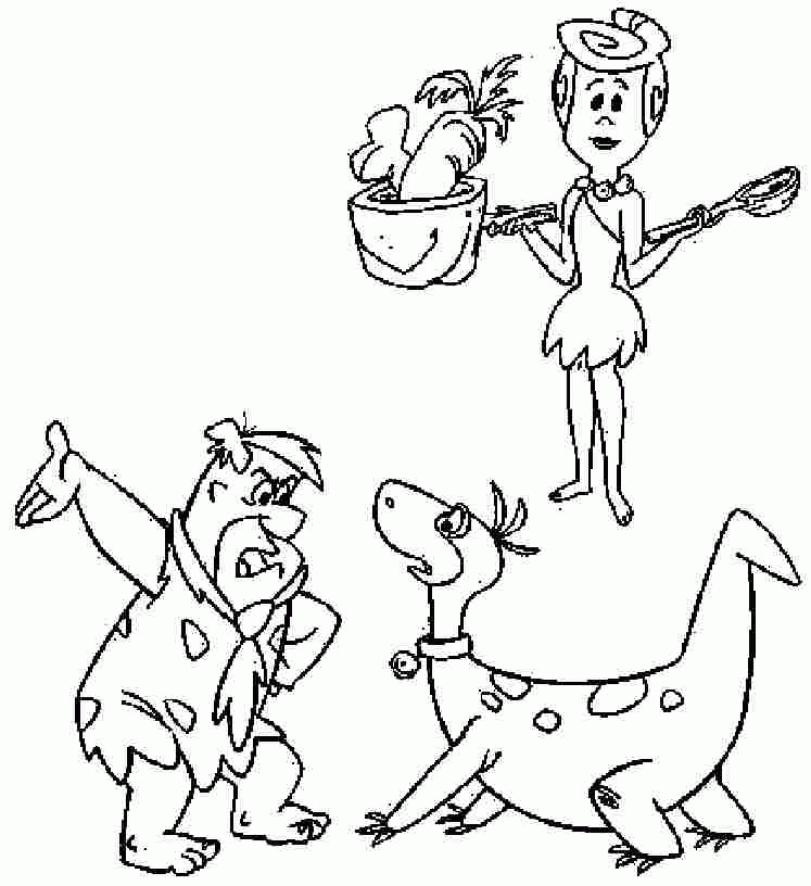 Small Flintstones Colouring Pages