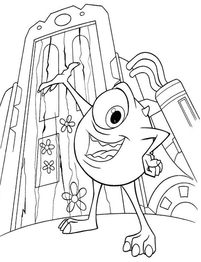 Monster Inc Mike The Monster Coloring Pages - Monster Inc Coloring 