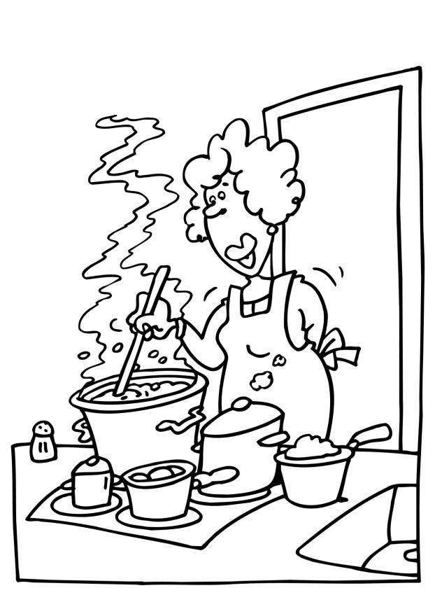 Mom Cook On The Kitchen Coloring Pages : New Coloring Pages
