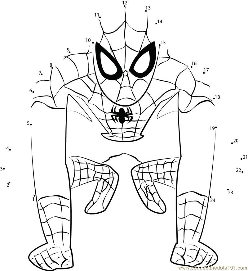 Connect the Dots Spiderman Superhero (Cartoons > Spiderman) - dot 