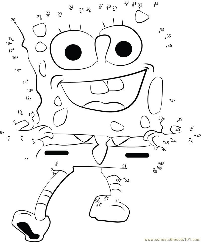 Connect the Dots Spongebob Funny (Cartoons > Spongebob) - dot to 