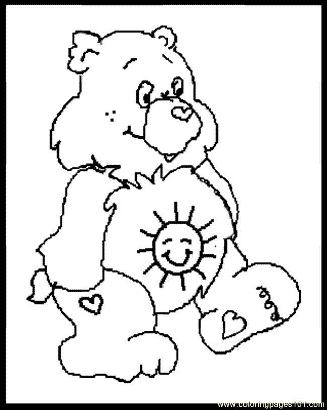 Coloring Pages Funshine Care Bear (Cartoons > Care Bears) - free 