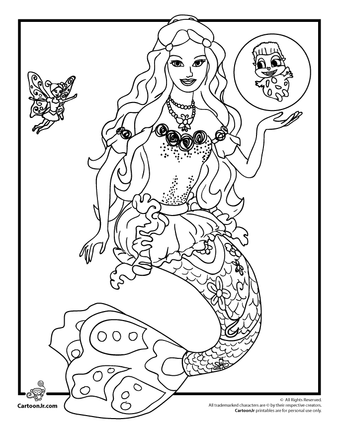 Barbie Mermaid Coloring Pages To Print Images & Pictures - Becuo