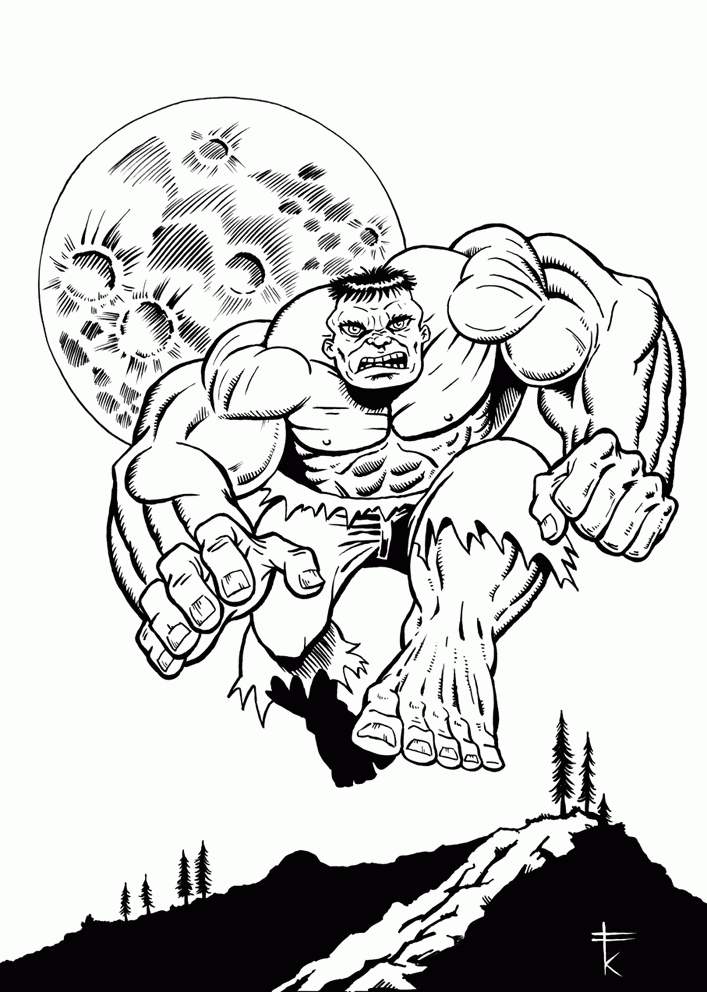 Frank Kennedy's Illustration Blog: Hulk Jumps my process