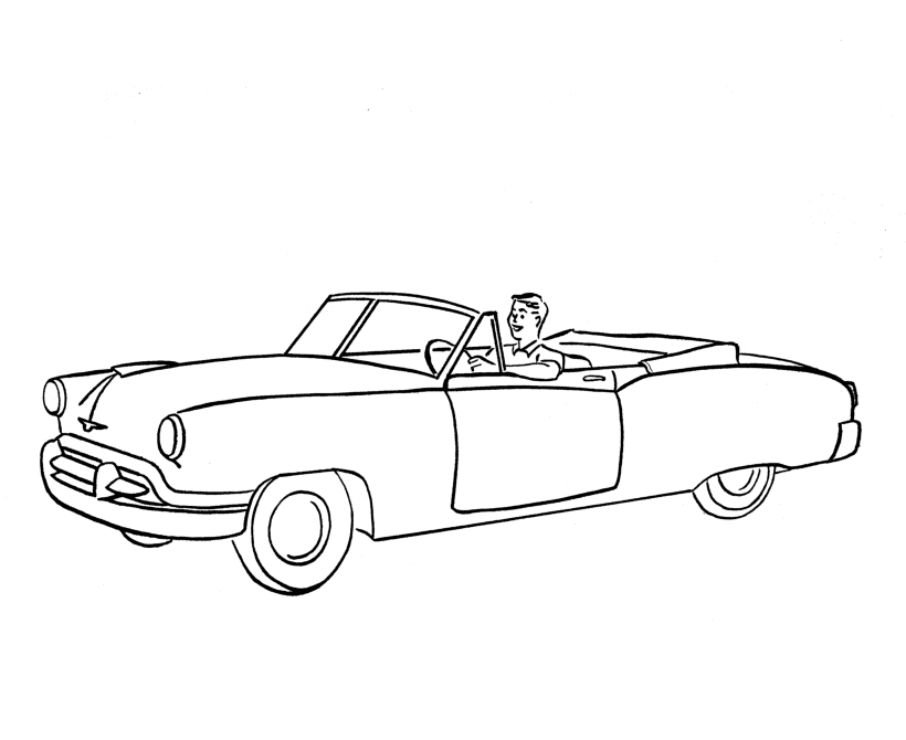Cars And Vehicles Coloring Pages Old Convertible Car