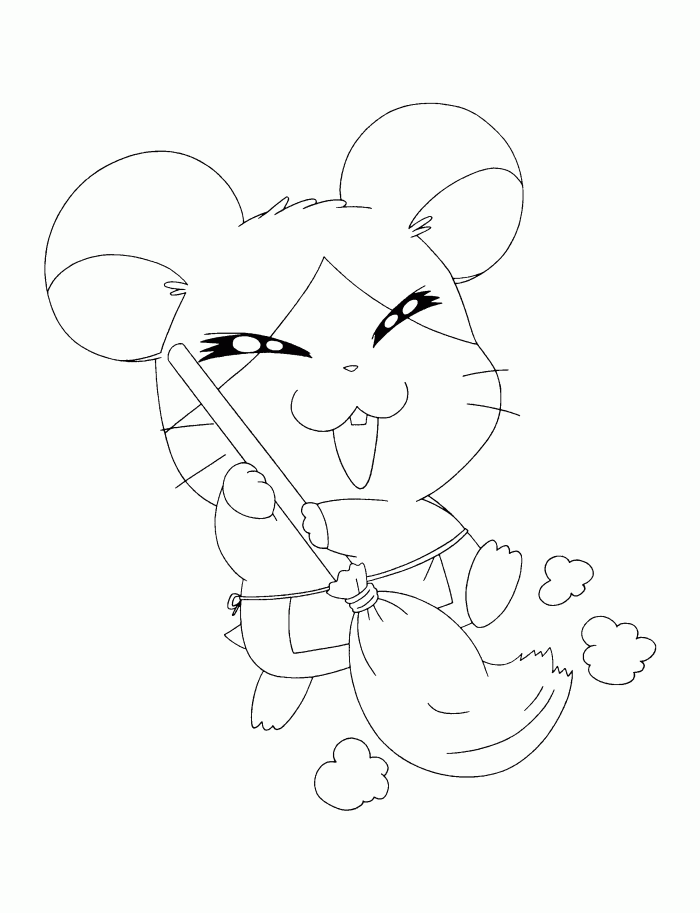 Hamtaro and Howdy Hiding Coloring Page | Kids Coloring Page