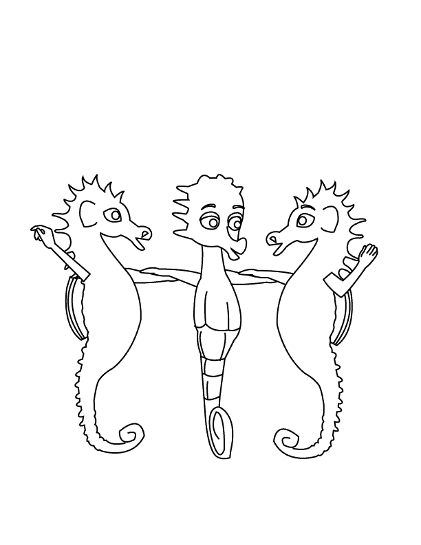 Coloring Pages - Sea horses