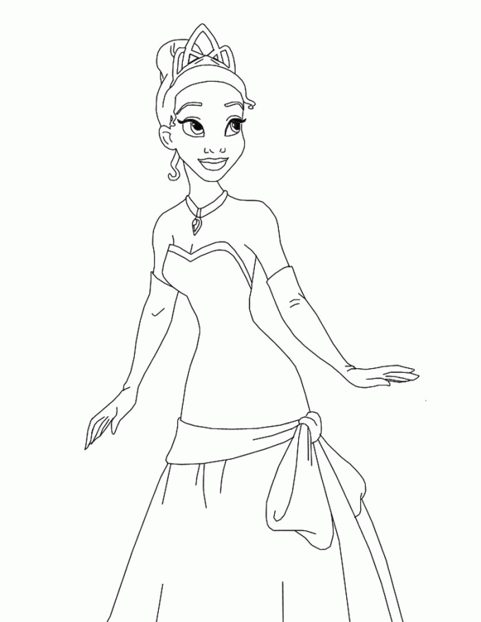 Princess And The Frog Coloring Page For Kids