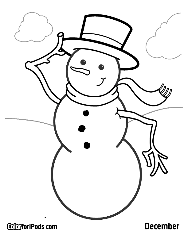 snowman hat Colouring Pages