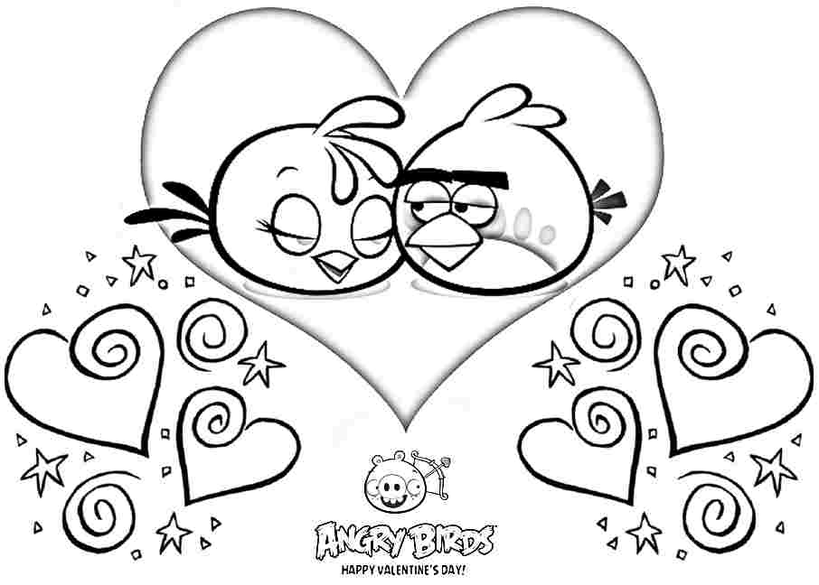 angry birds valentine Colouring Pages (page 3)