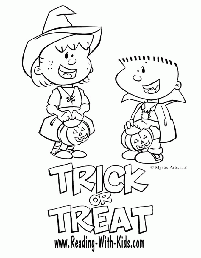 Trick Or Treat Coloring Pages Coloring Pages For Adults Coloring 