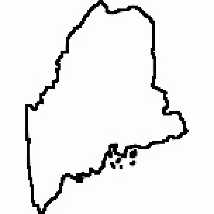 Teacher State of Maine Outline Map Rubber Stamp