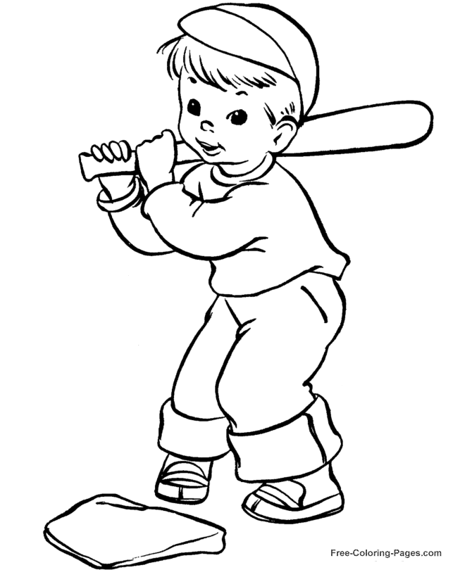 summer coloring book pages baseball