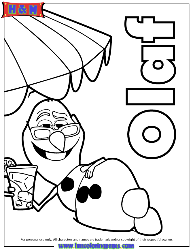 Olaf At The Beach Coloring Page Coloring Home