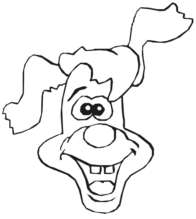 dog coloring page goofy face