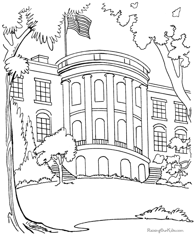white house coloring page  coloring home