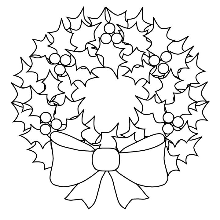 Christmas Wreath Picture - Christmas Wreath Coloring Page