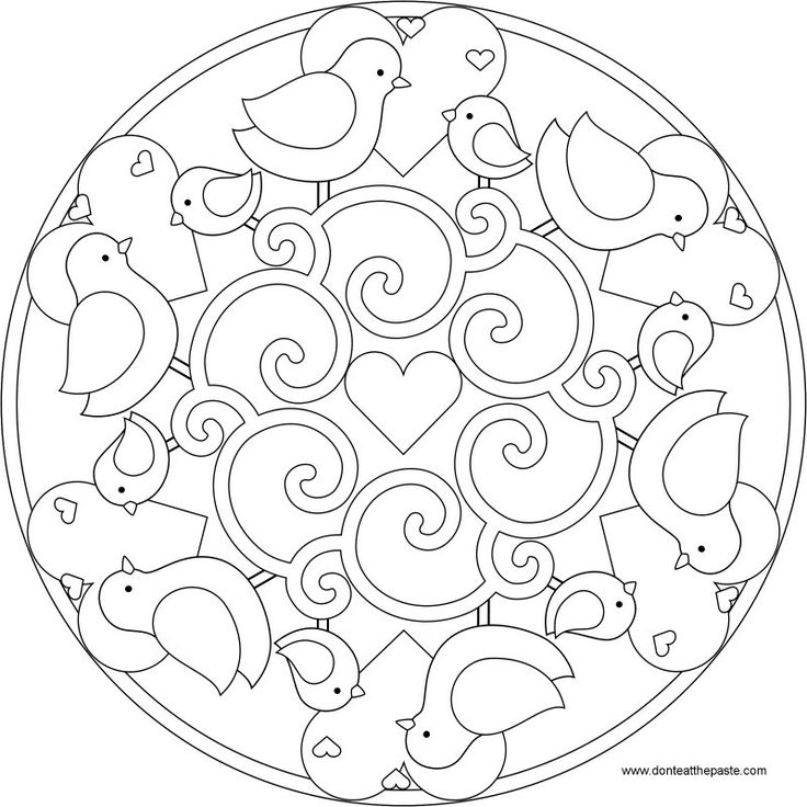 Bird mandala to color | Picture Outlines