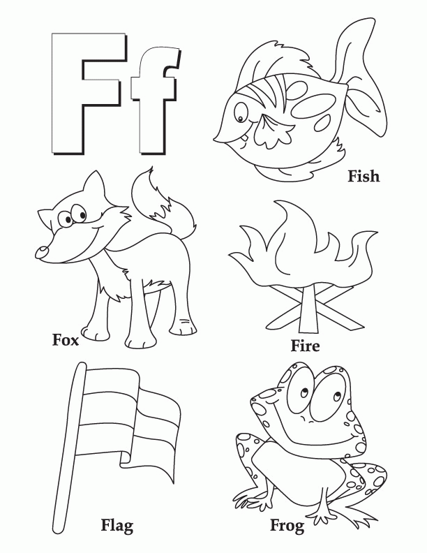 Letter F Coloring Pages Printable